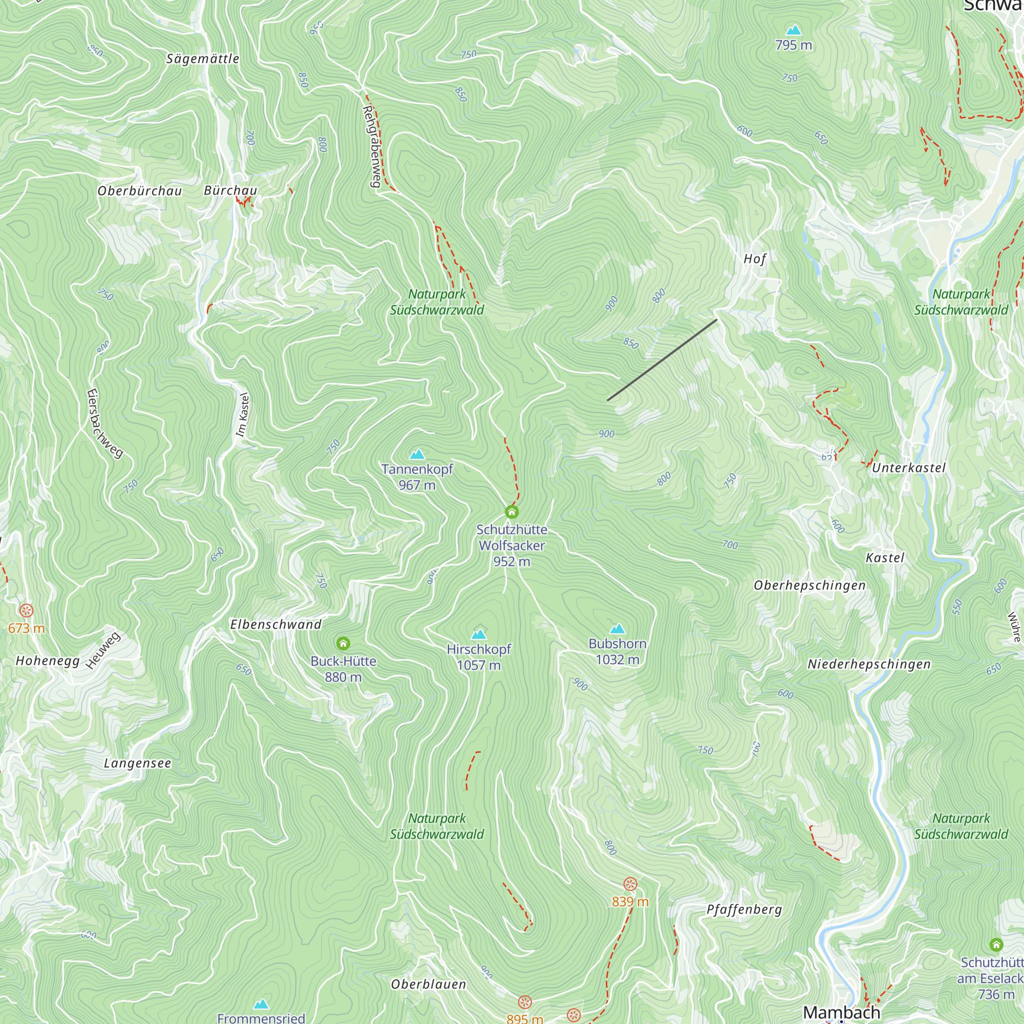 Schutzhütte Wolfsacker map