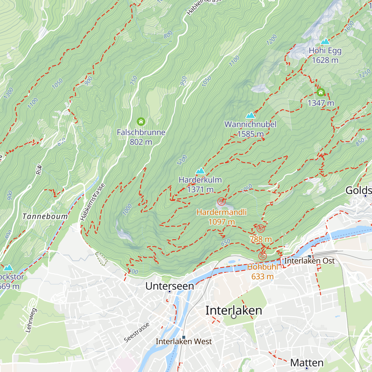 Panorama-Restaurant Harder-Kulm map