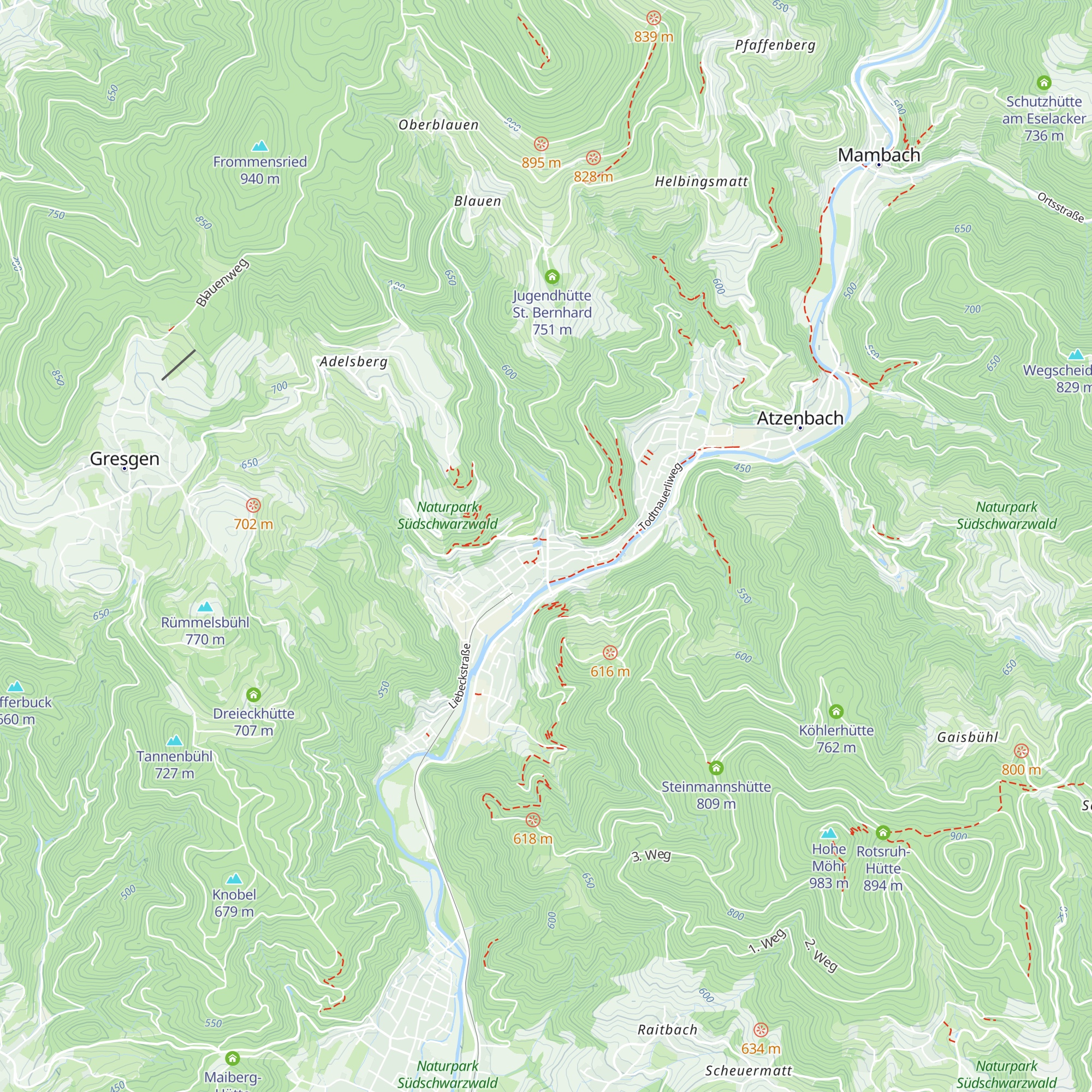 Touristinformation Zell im Wiesental map