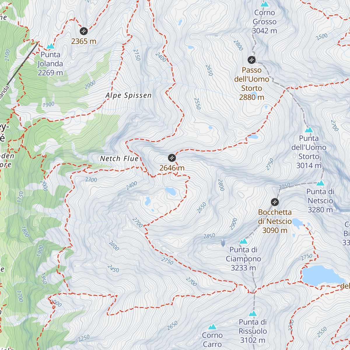 Bivacco Gastaldi map