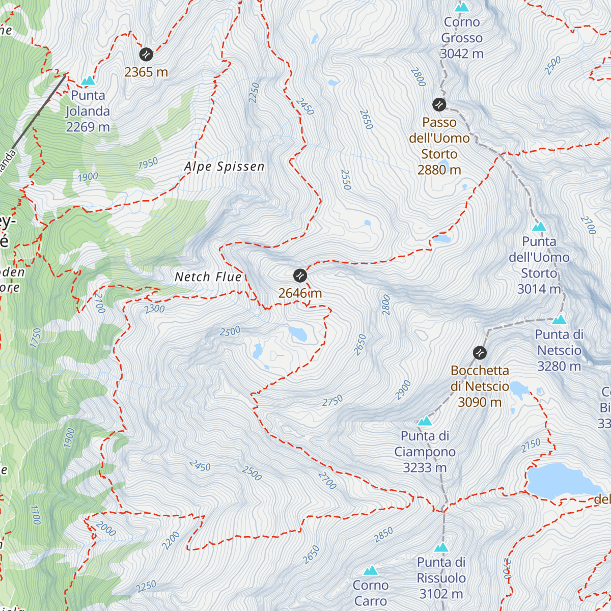 Bivacco Gastaldi map