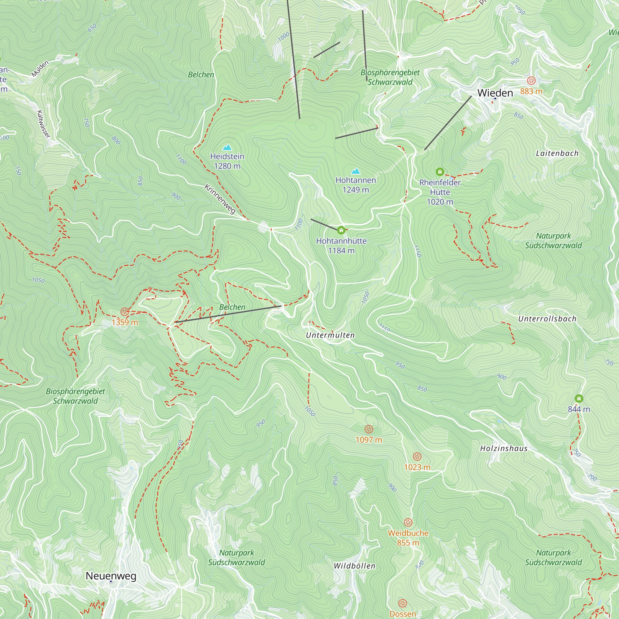 Wanderheim Dießlin Hütte Multen map