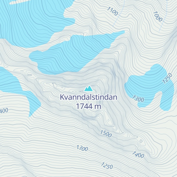 Map of Kvanndalstindan