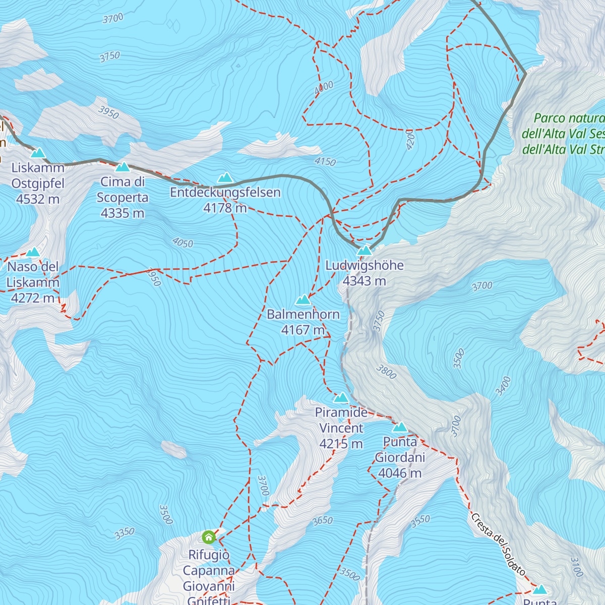 Bivacco Felice Giordano map