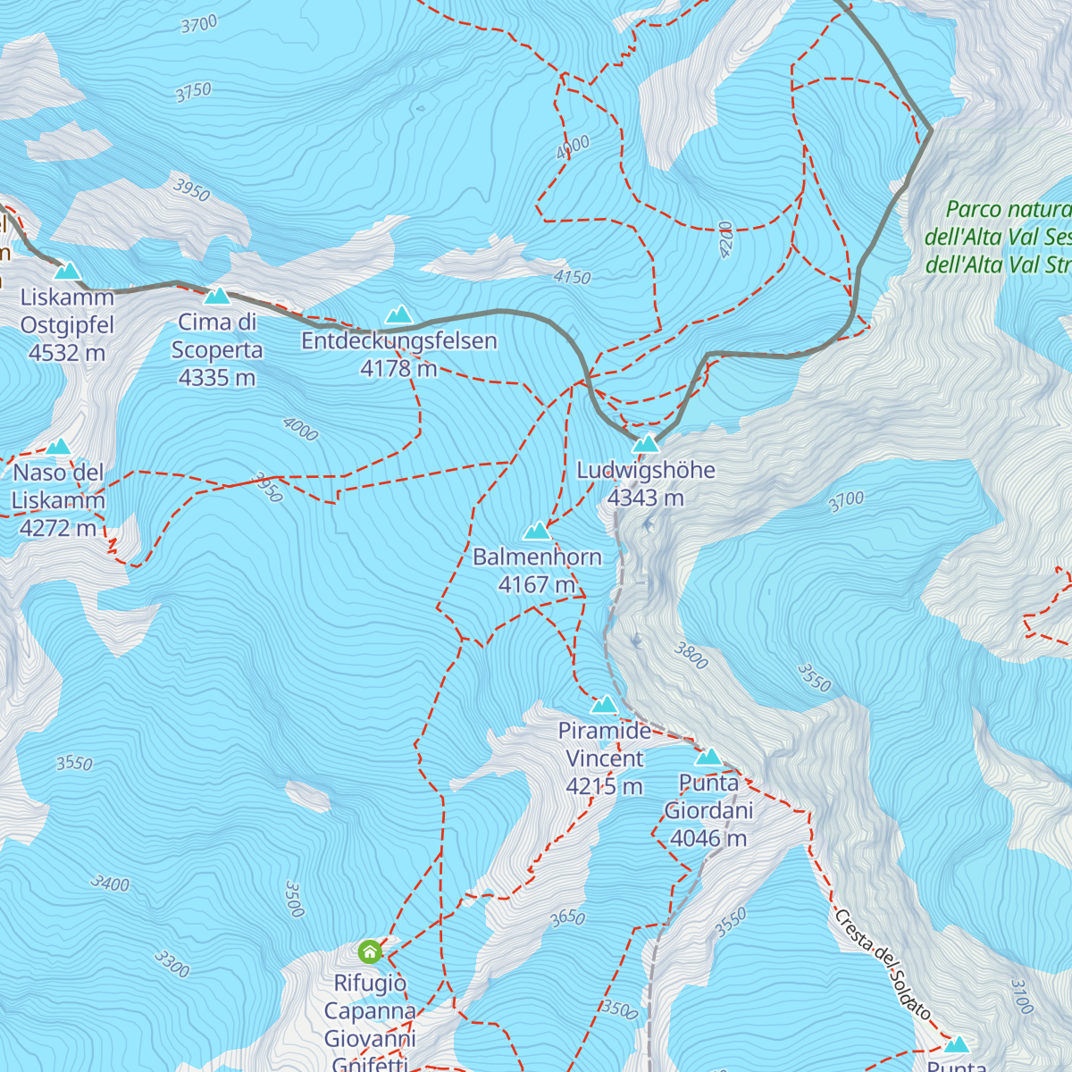 Bivacco Felice Giordano map