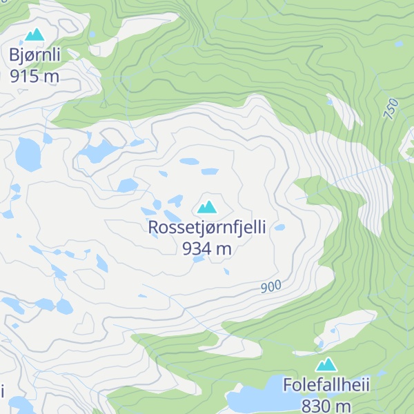 Map of Rossetjørnfjelli
