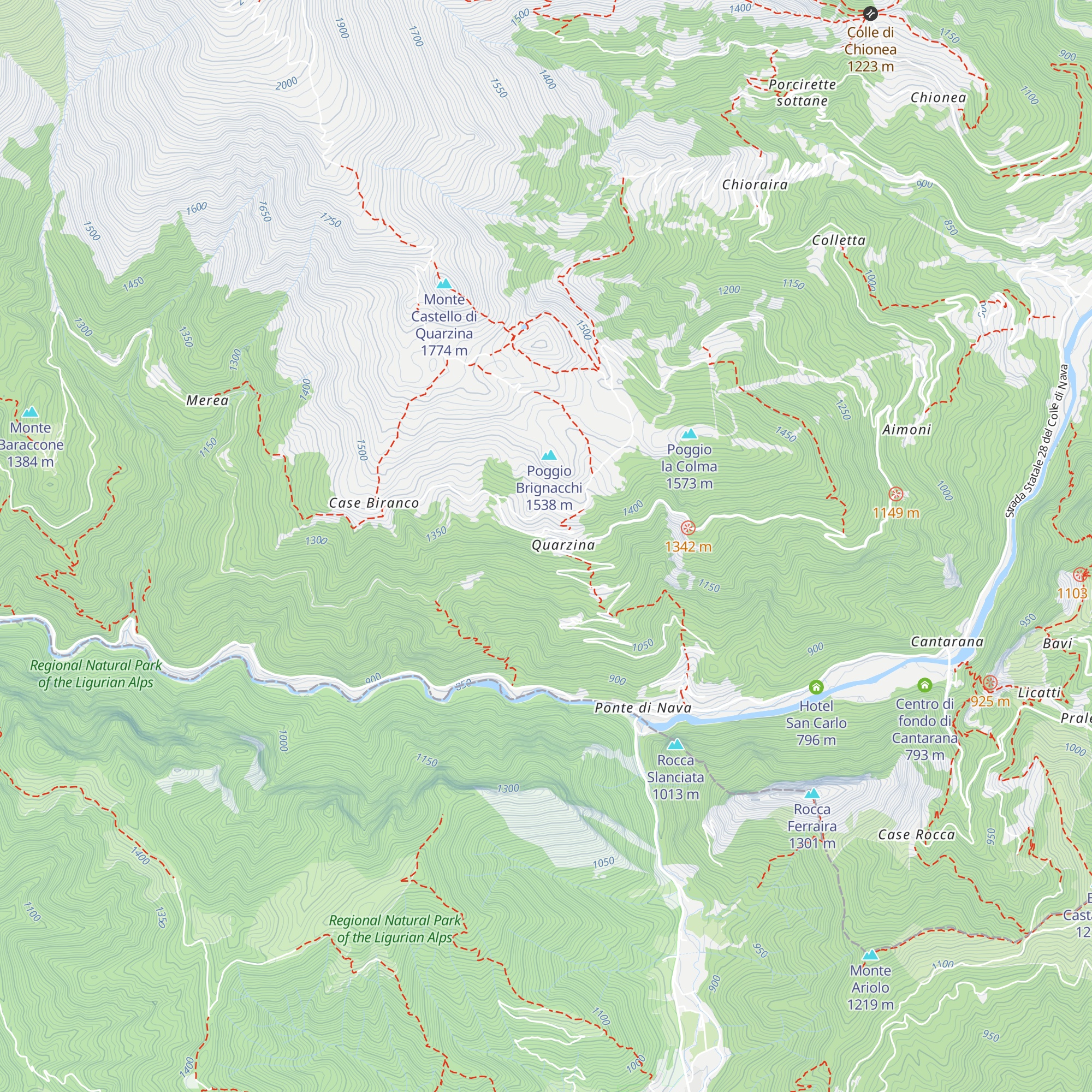 Rifugio Quarzina map