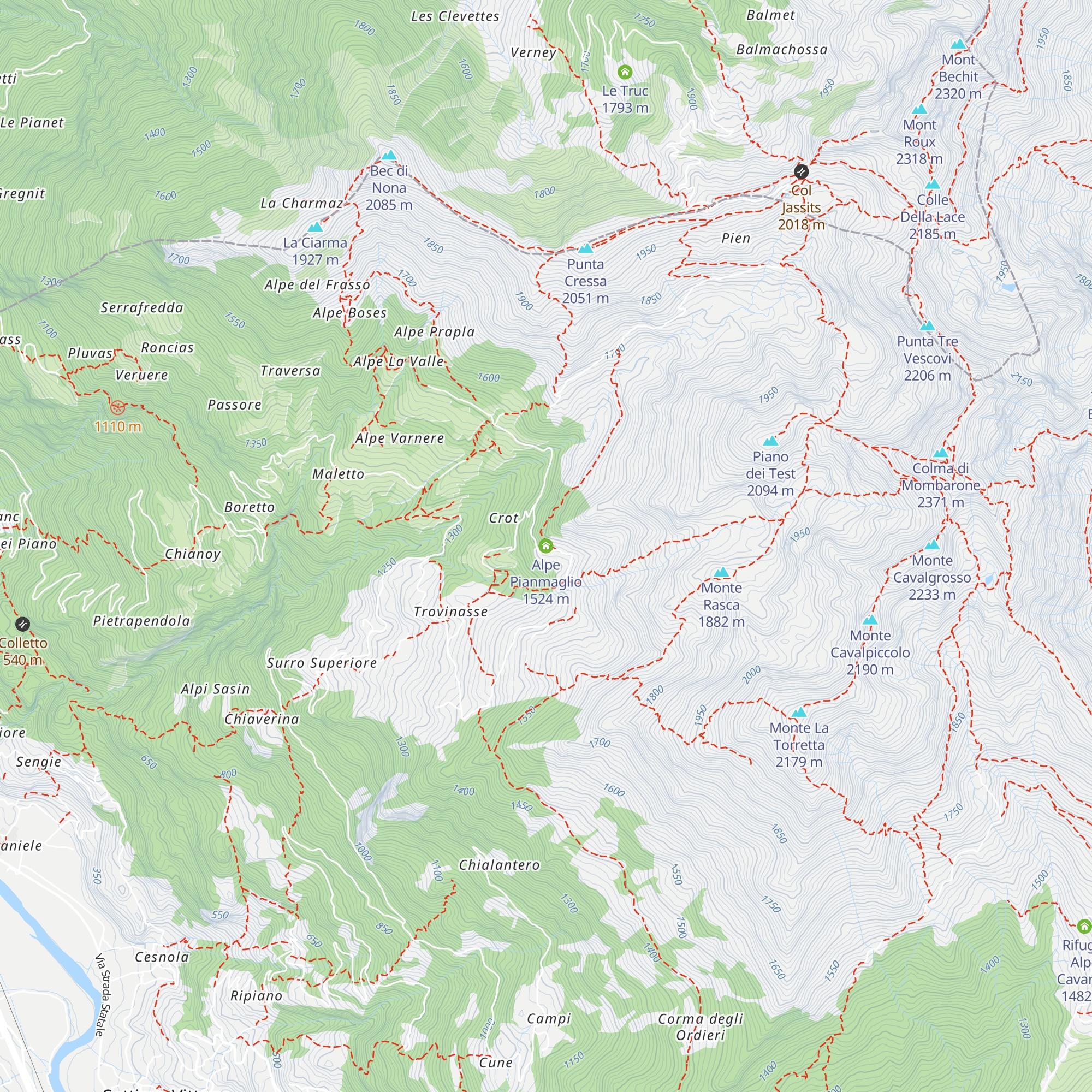 Alpe Pianmaglio map