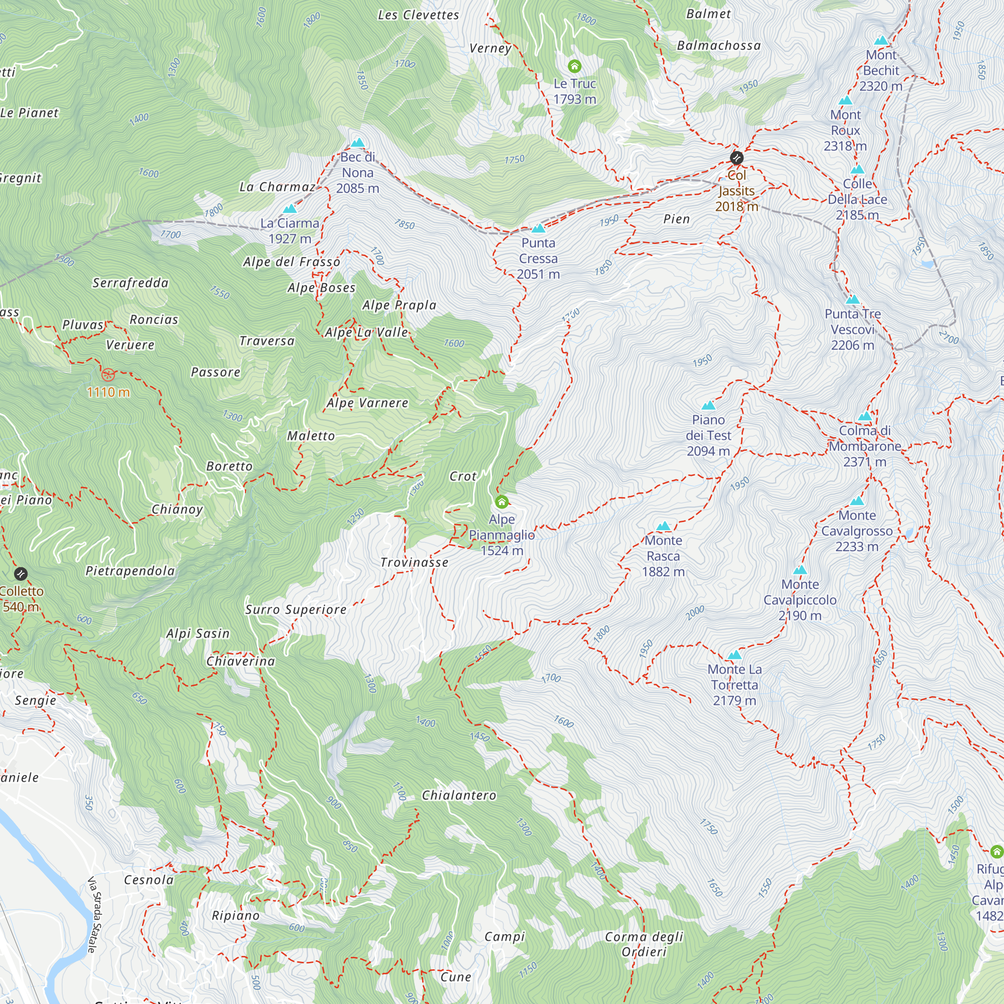 Alpe Pianmaglio map