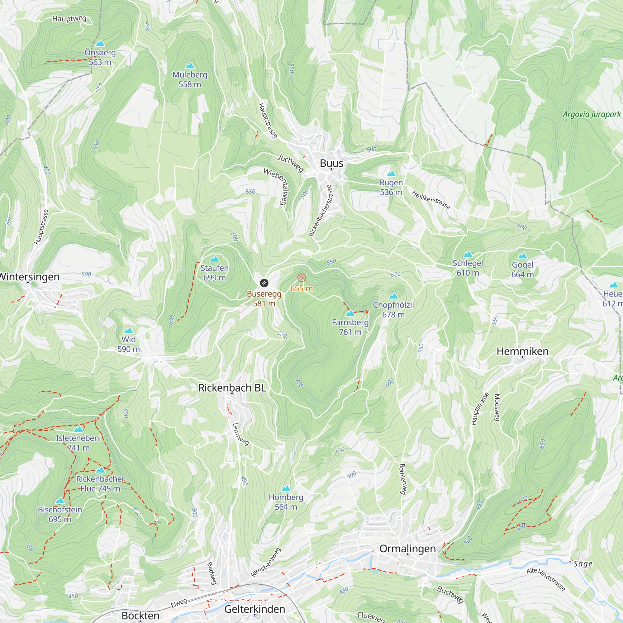 Forsthütte Buus map