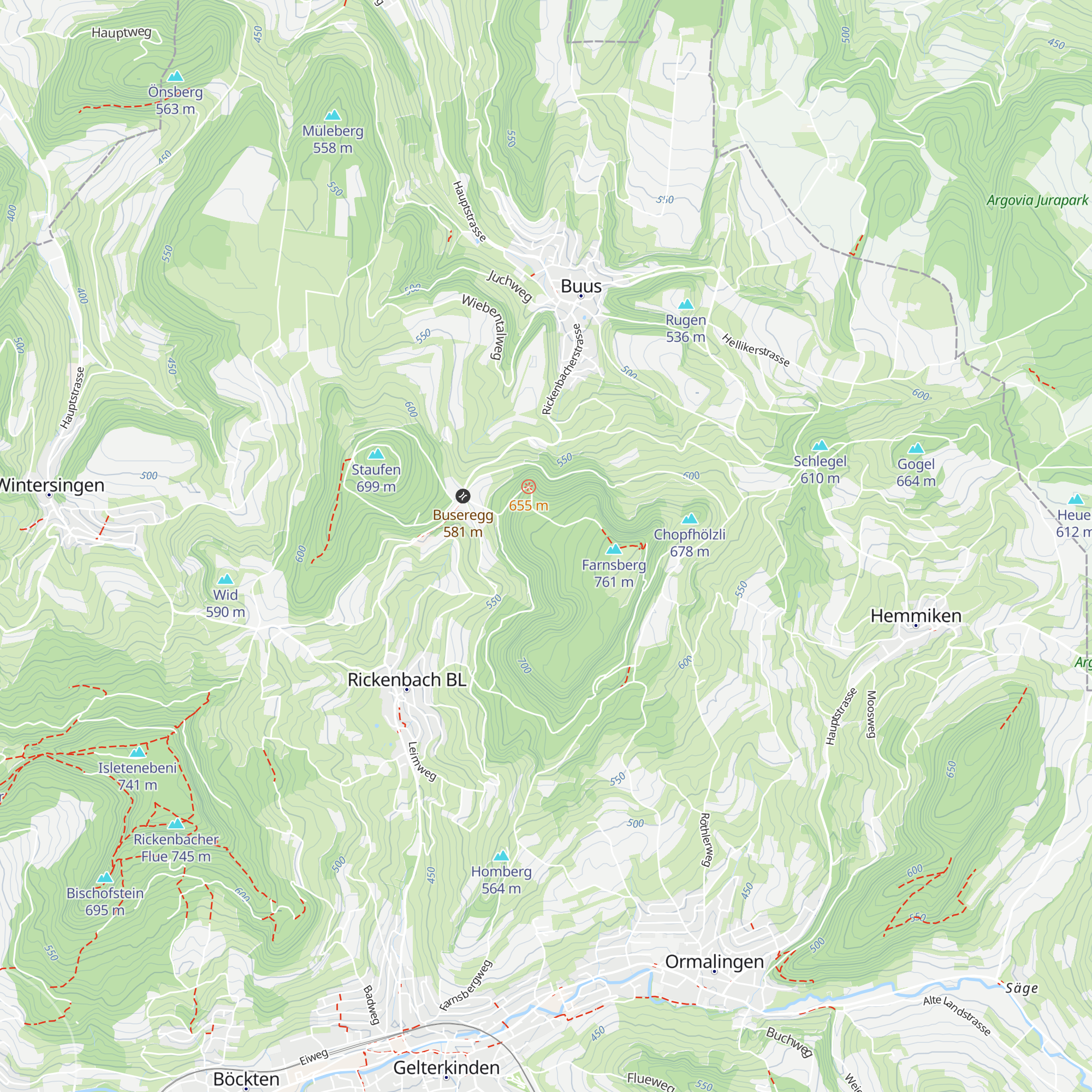Forsthütte Buus map