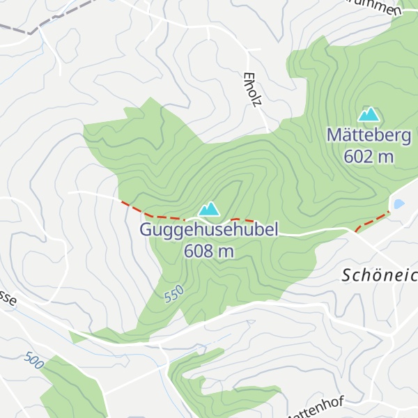Map of Guggehusehubel