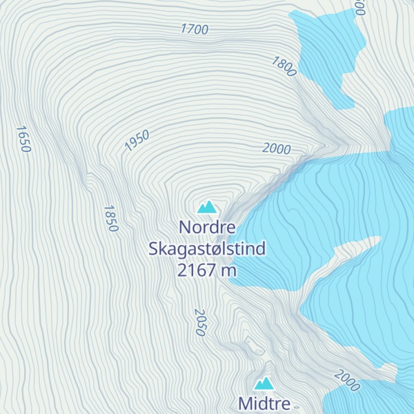Map of Nordre Skagastølstind