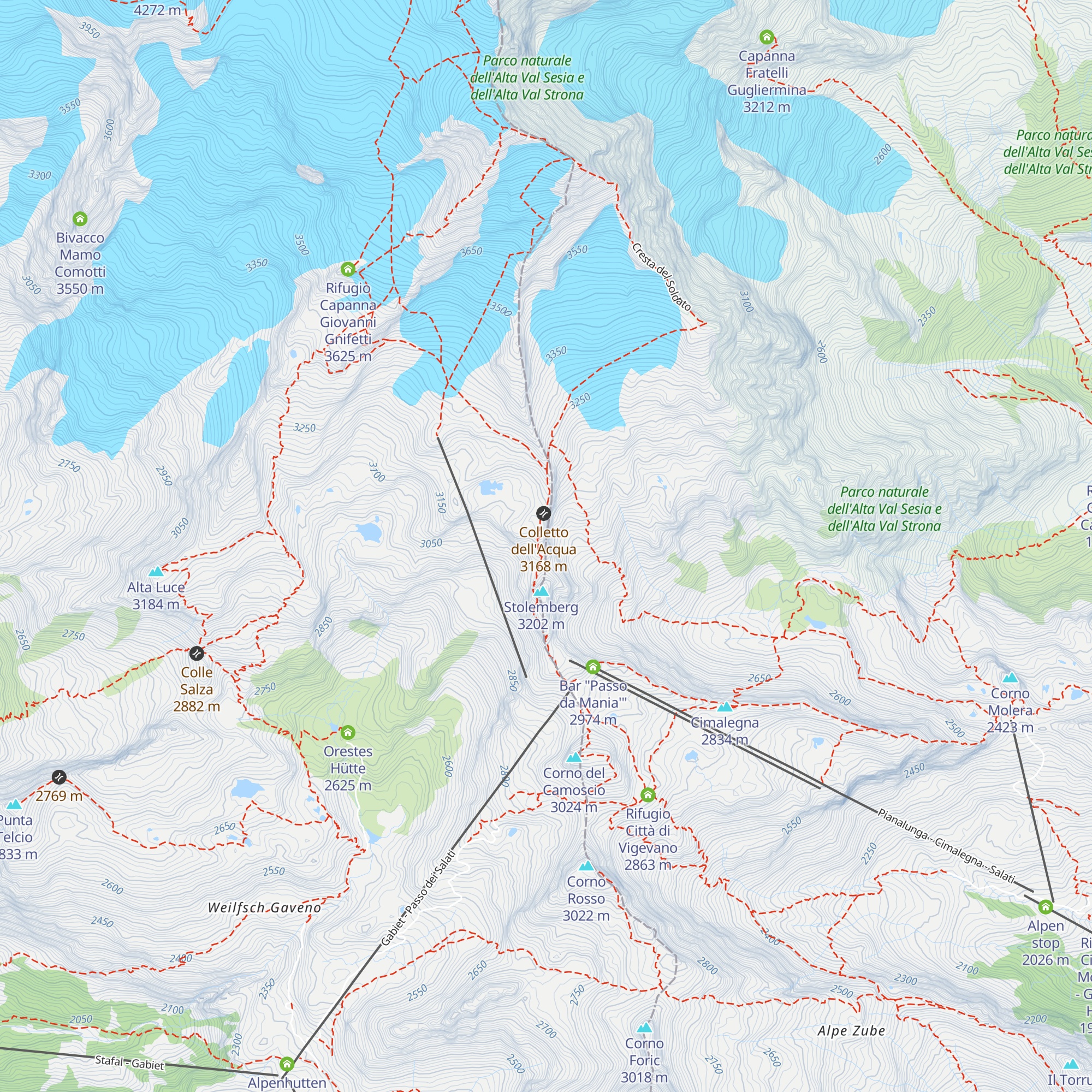 Bivacco Vincent map