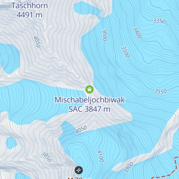 Map of Mischabeljochbiwak SAC