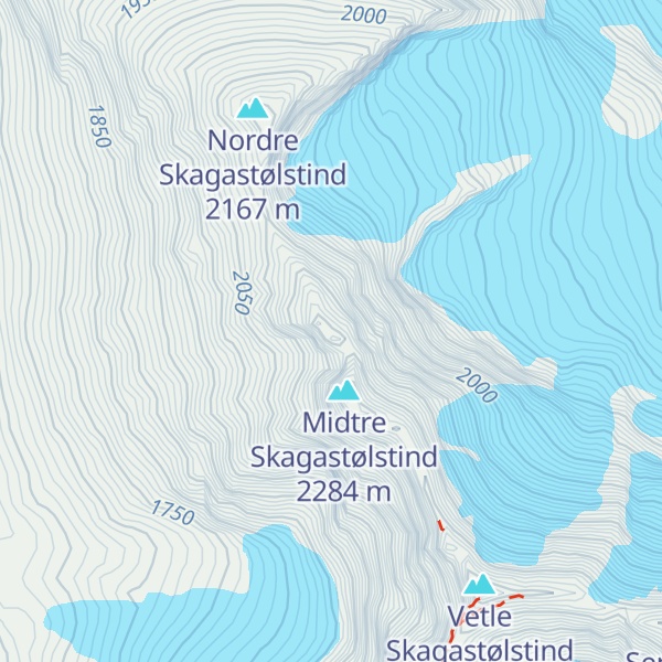 Map of Skagastølsnebbet