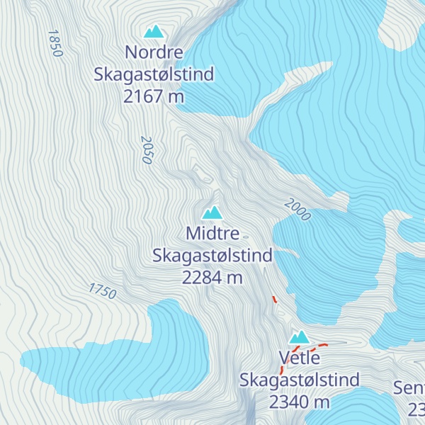 Map of Midtre Skagastølstind