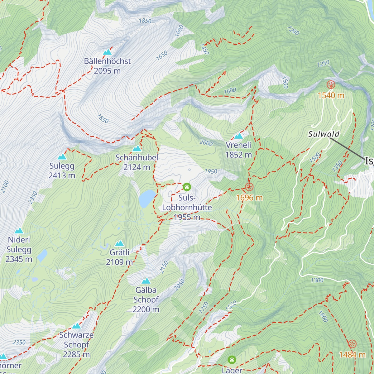 Suls-Lobhornhütte map