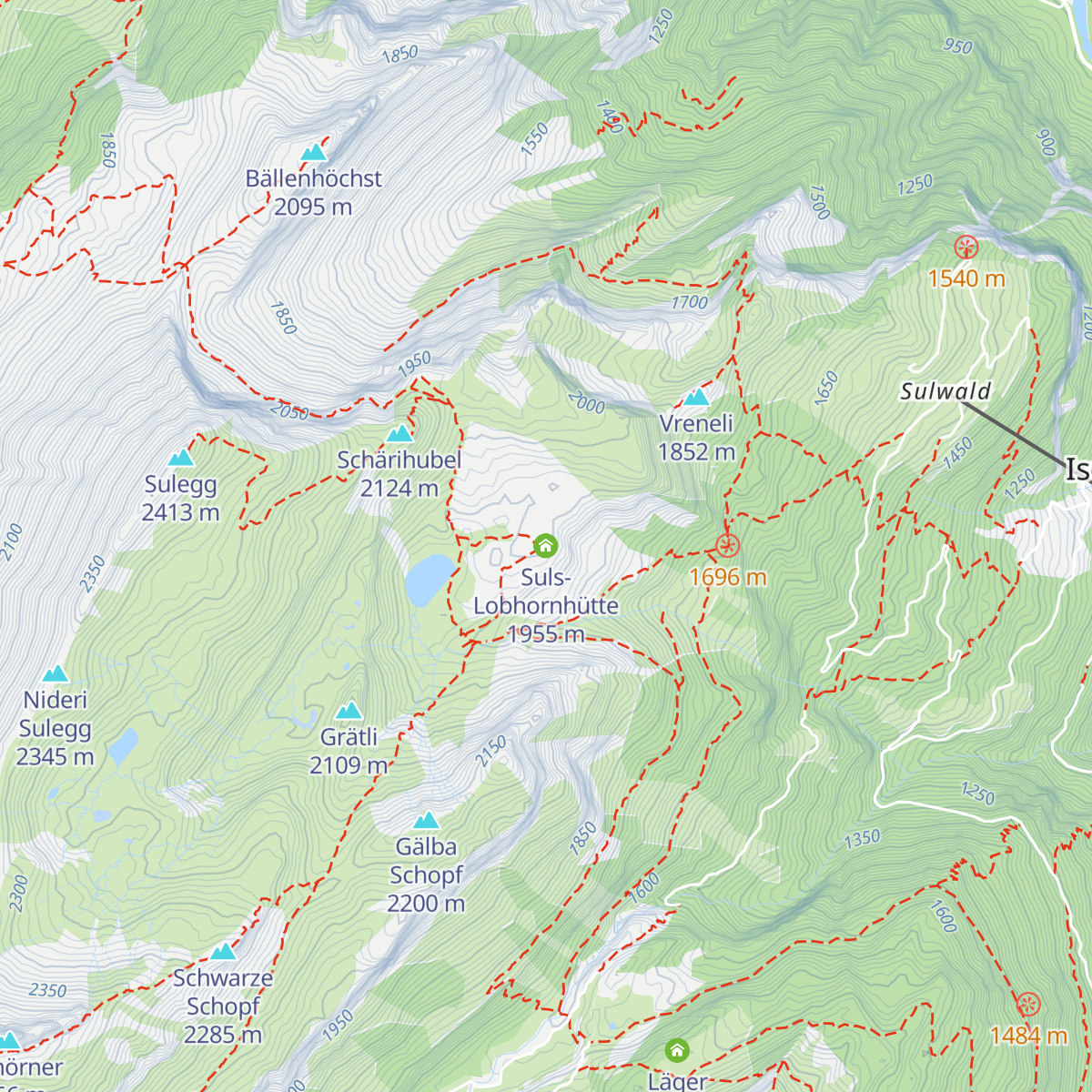 Suls-Lobhornhütte map