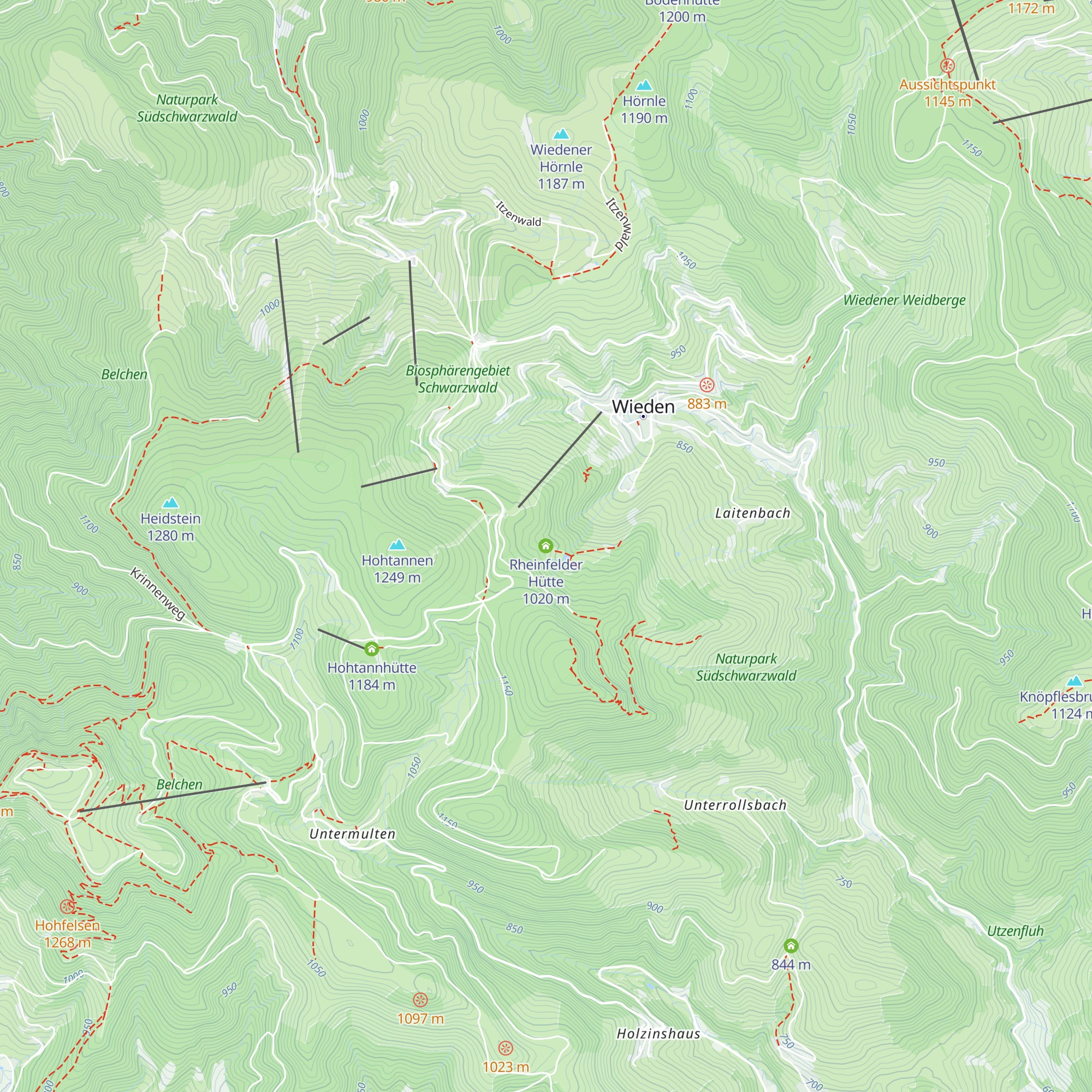 Rheinfelder Hütte map