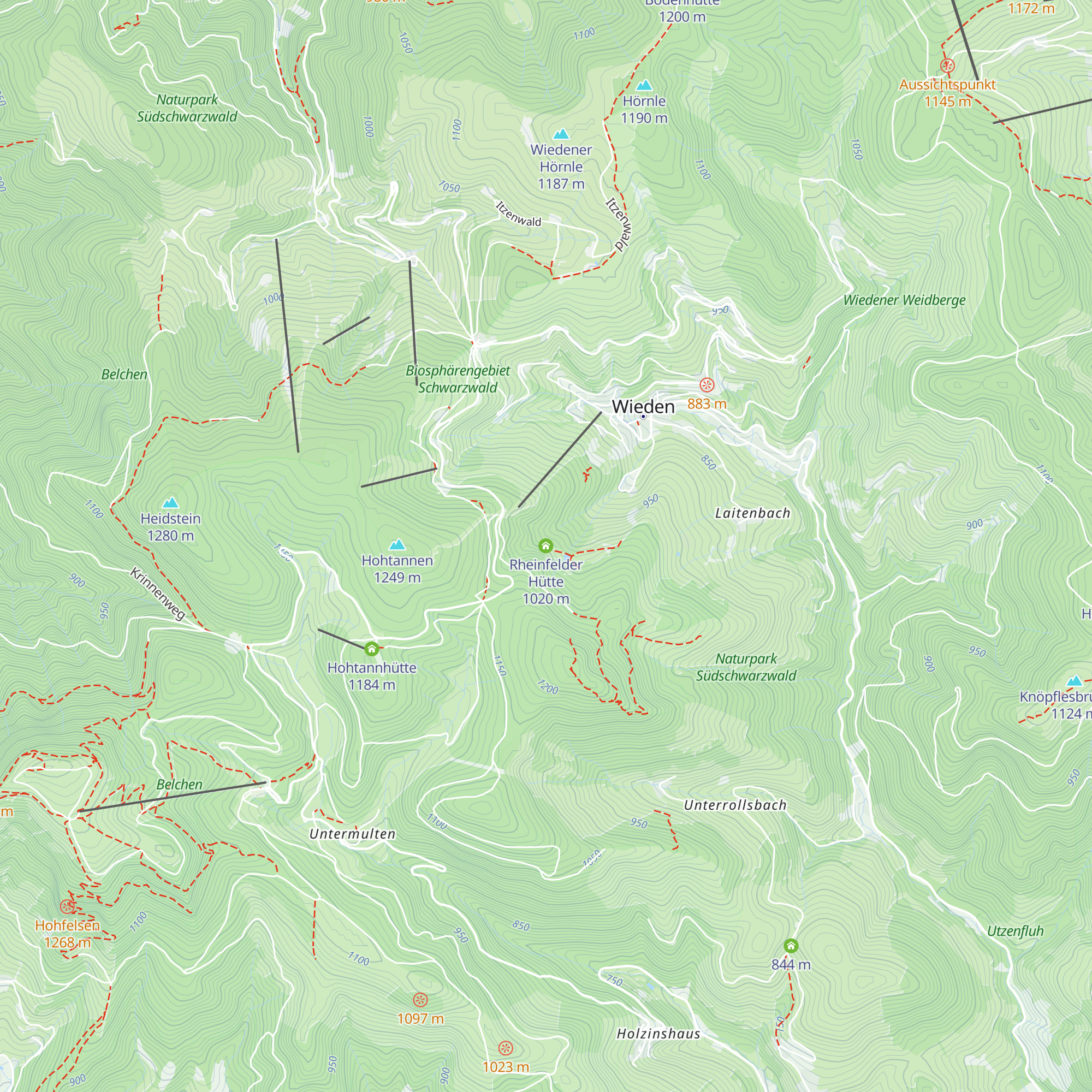 Rheinfelder Hütte map