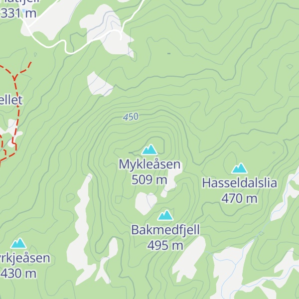 Map of Mykleåsen