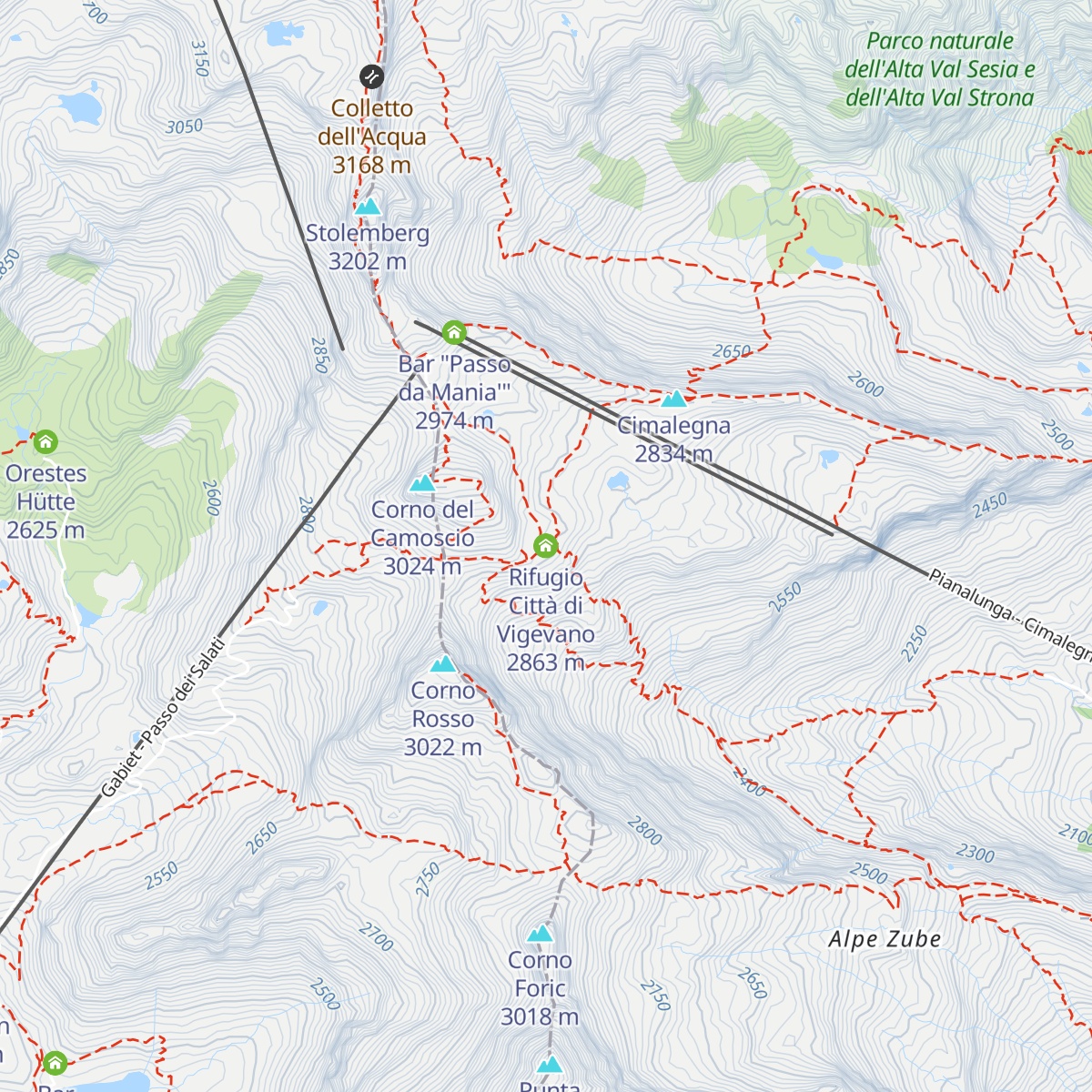 Rifugio Città di Vigevano map