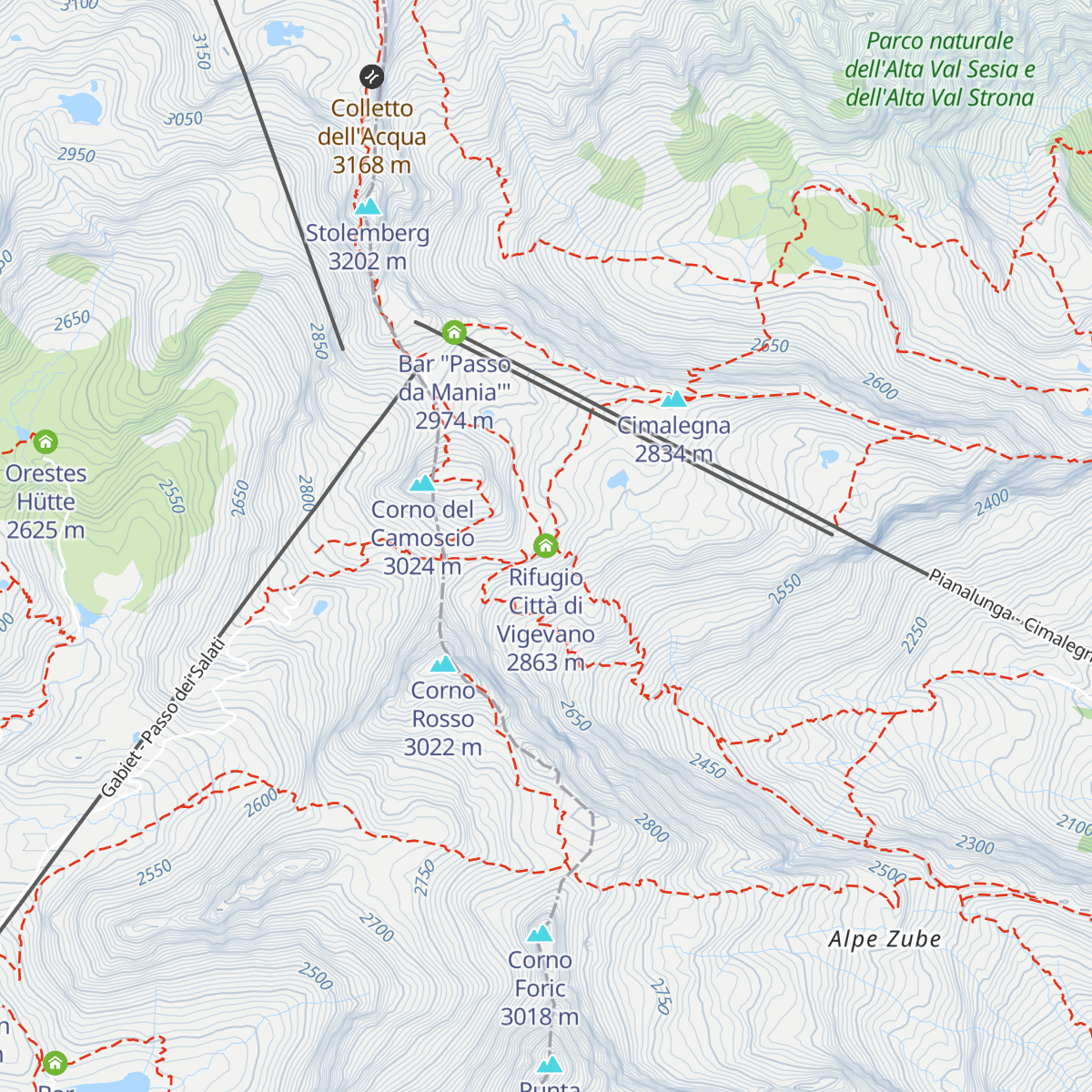Rifugio Città di Vigevano map