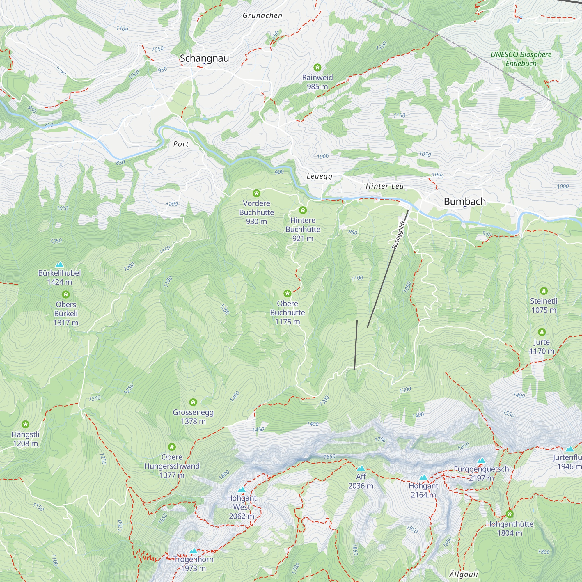 Obersti Buhütte map