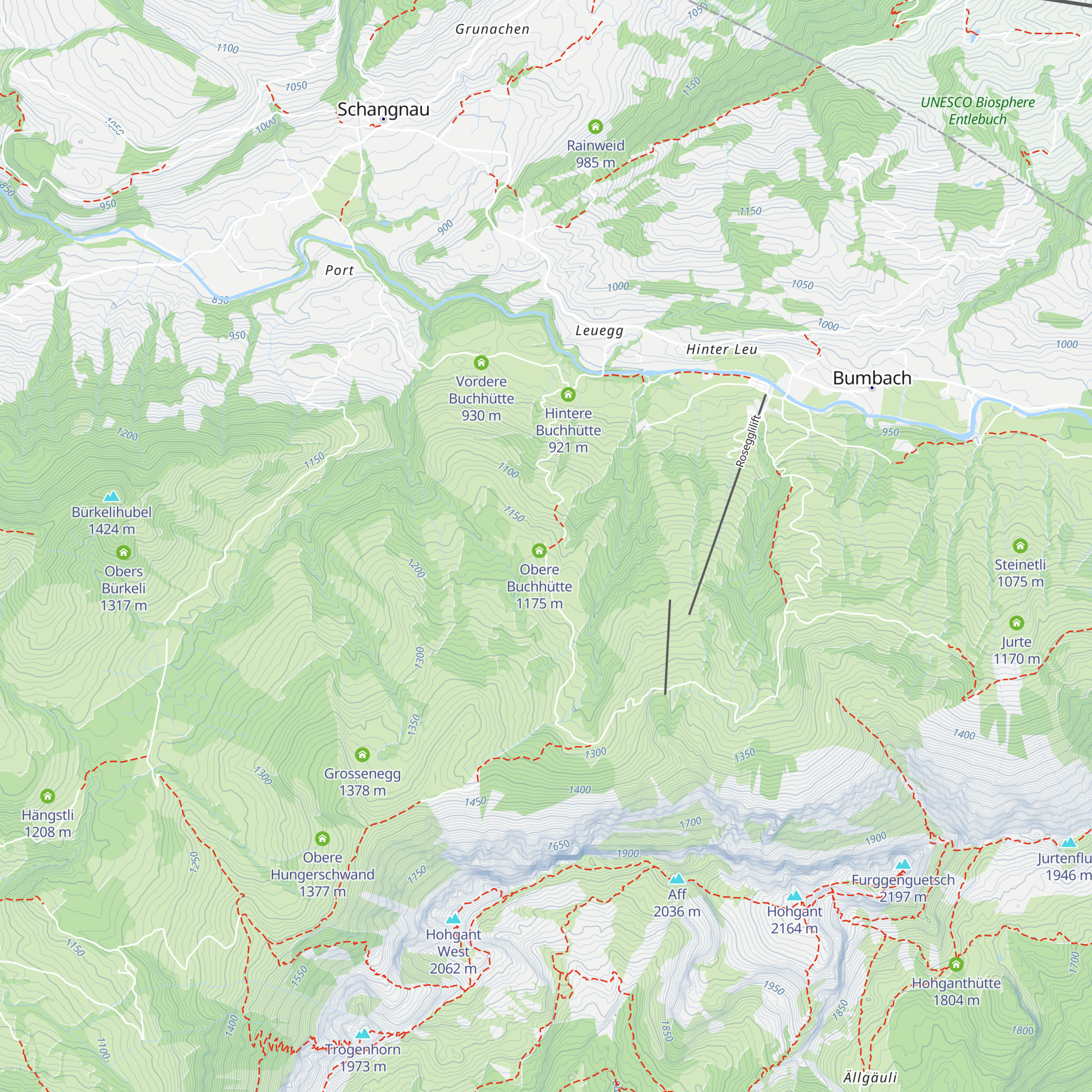 Obersti Buhütte map