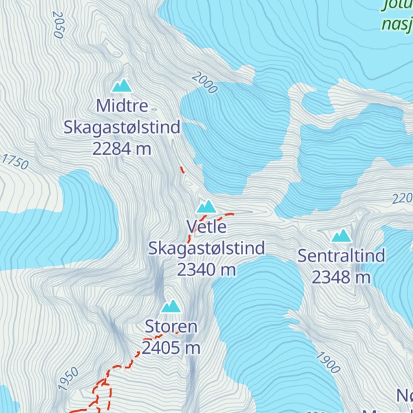 Map of Vetle Skagastølstind