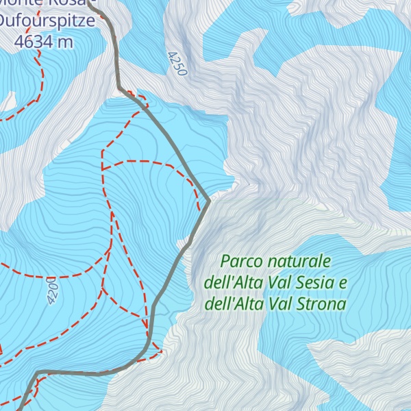 Map of Punta Gnifetti / Signalkuppe