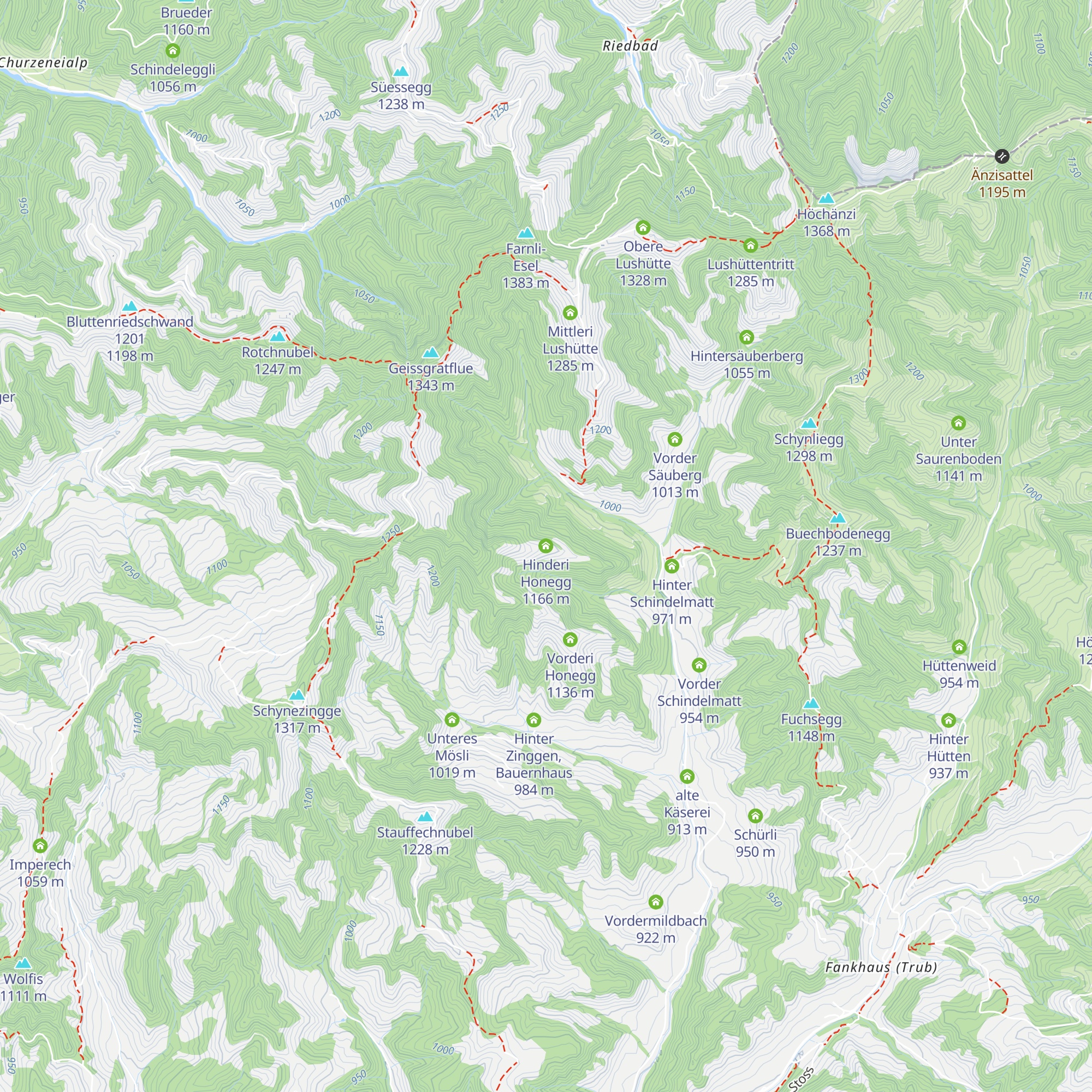 Hinderi Honegg map