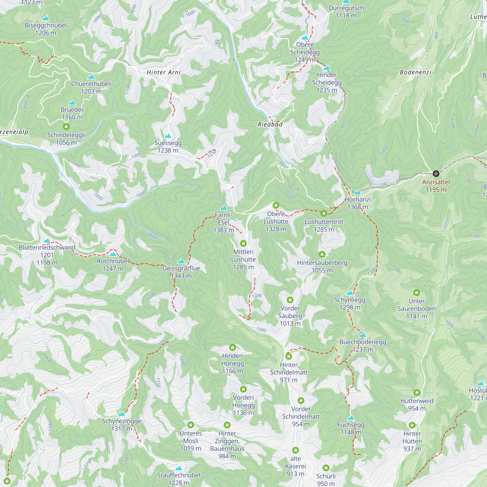 Mittleri Lushütte map