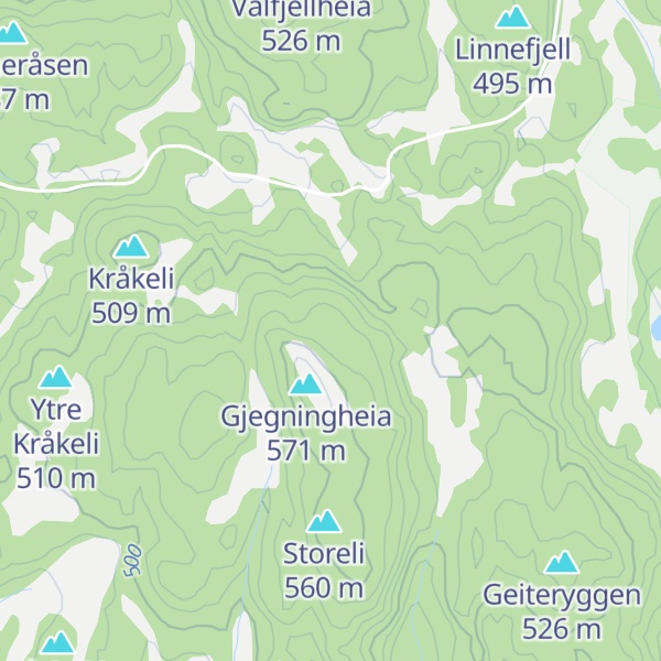 Map of Store Kråkeliknekken