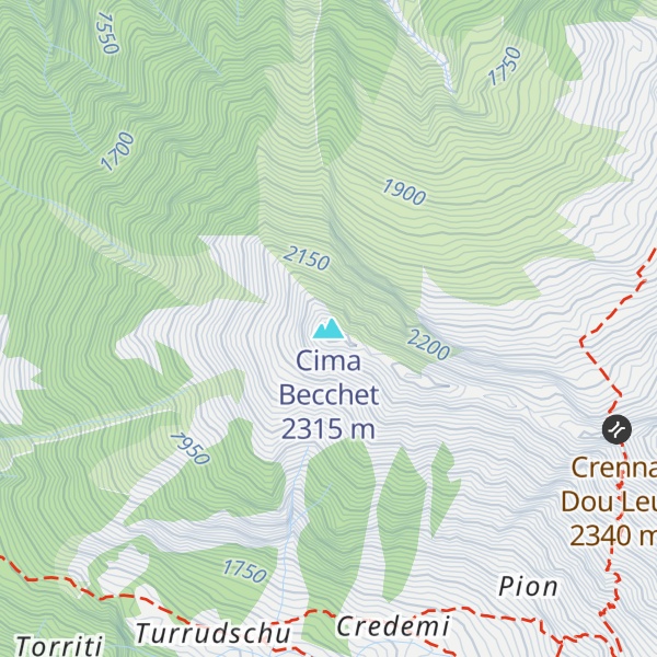 Map of Cima Becchet