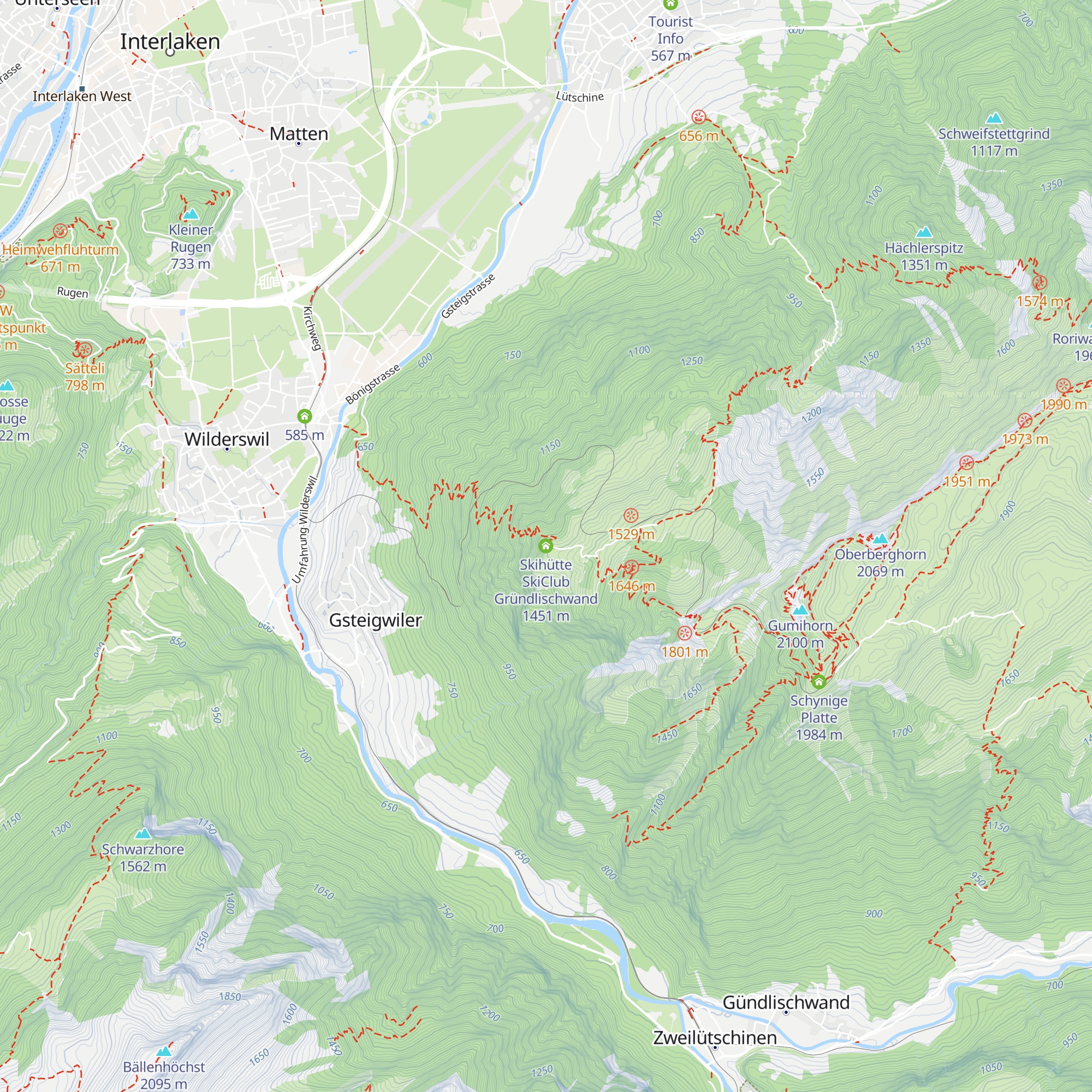 Skihütte SkiClub Gründlischwand map