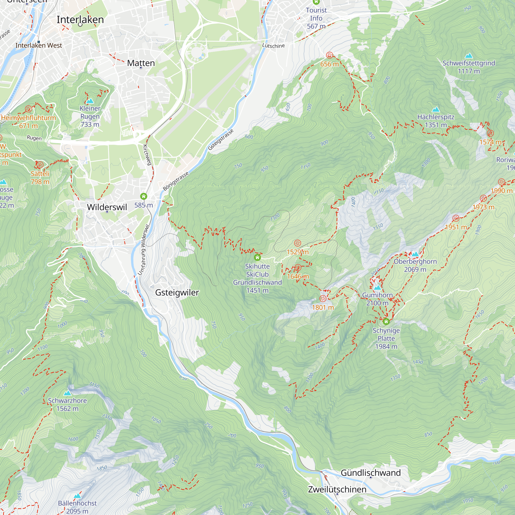Skihütte SkiClub Gründlischwand map