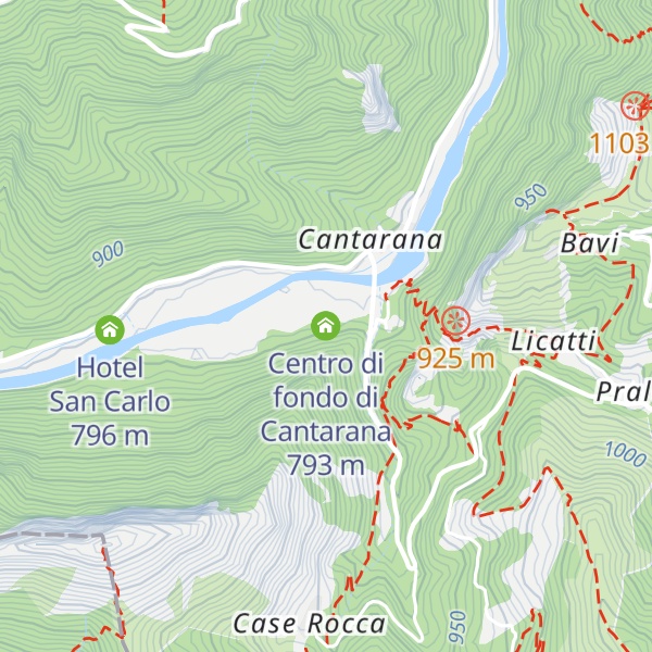 Map of Centro di fondo di Cantarana