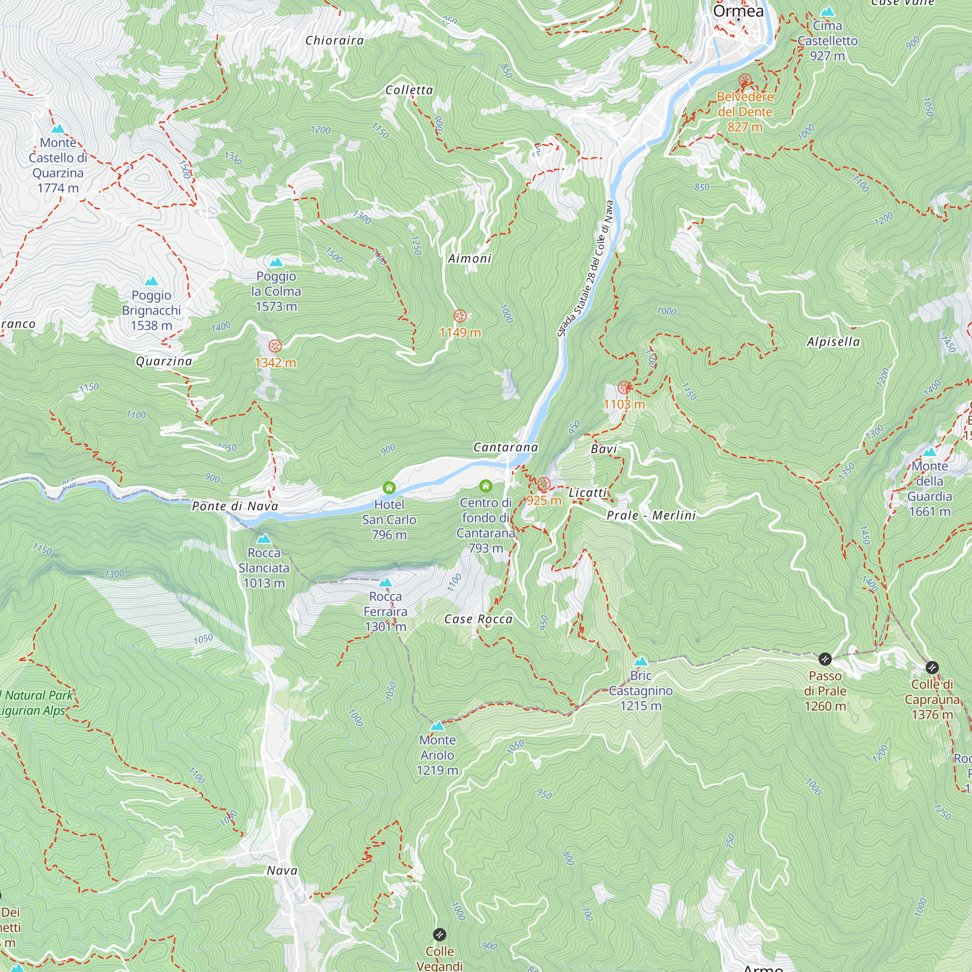 Centro di fondo di Cantarana map
