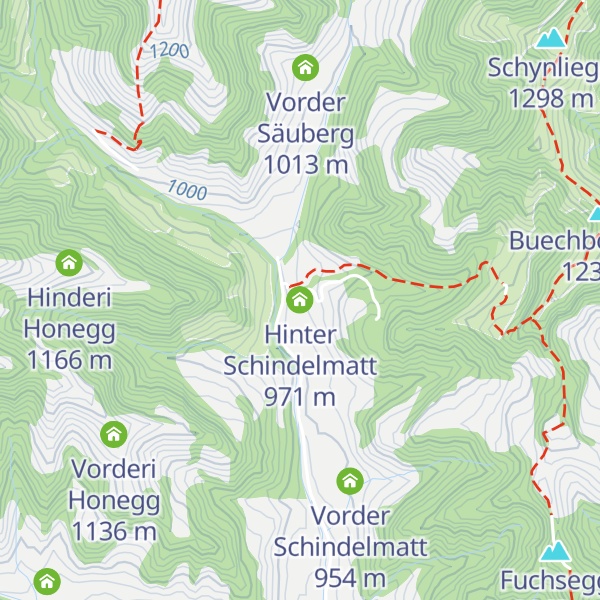 Map of Hinter Schindelmatt