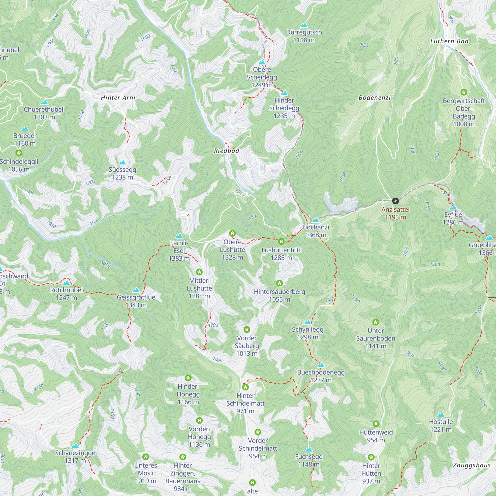 Lushüttenalp map