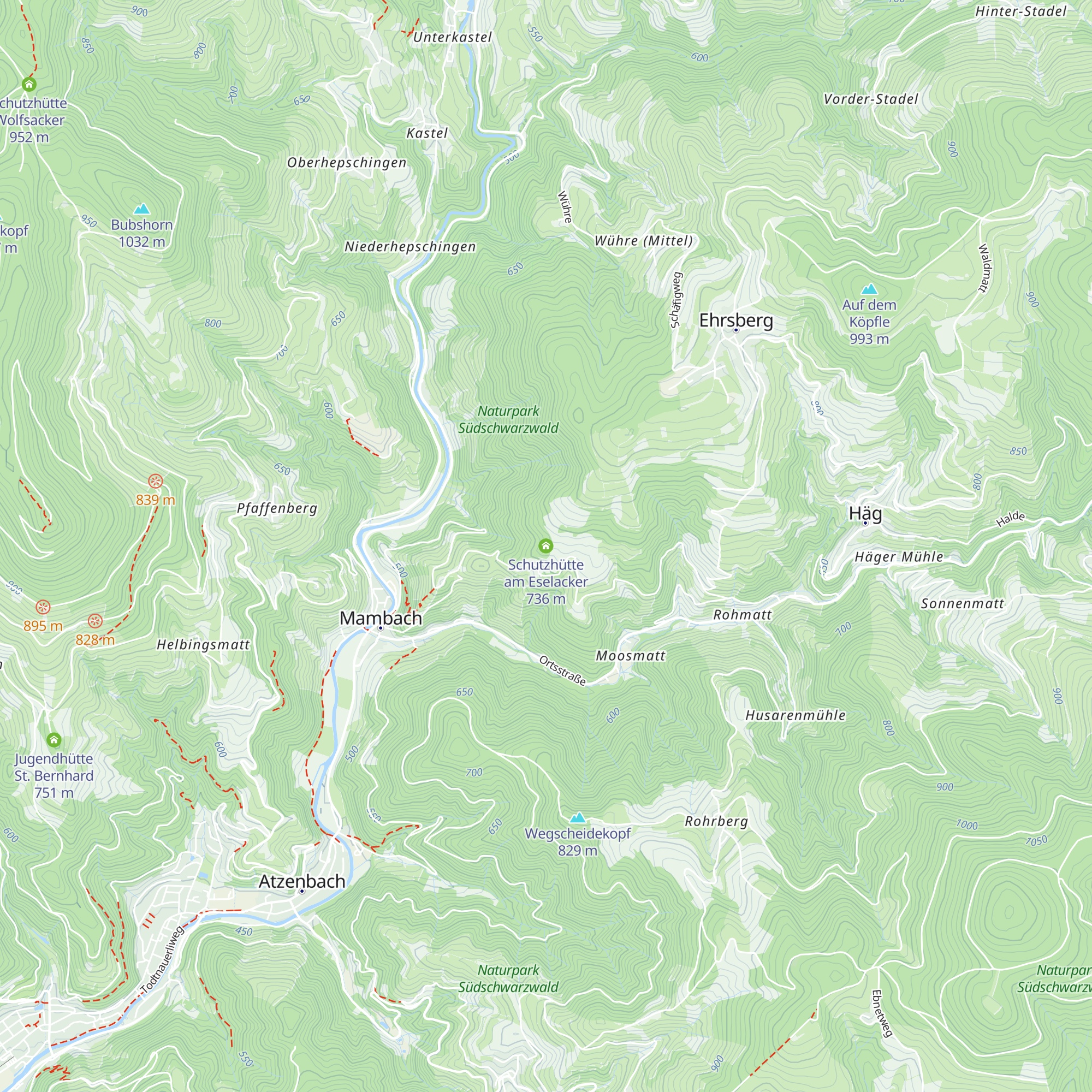 Schutzhütte am Eselacker map