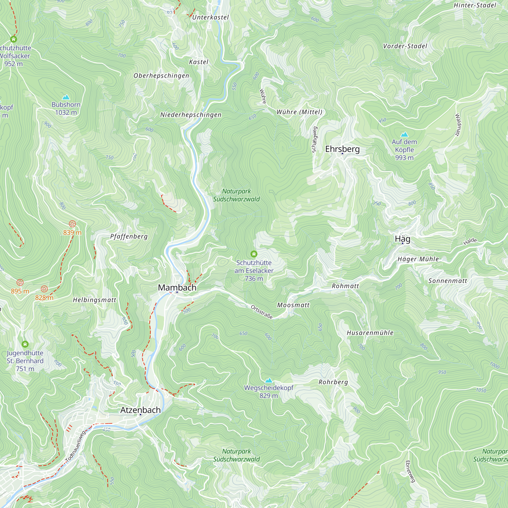 Schutzhütte am Eselacker map