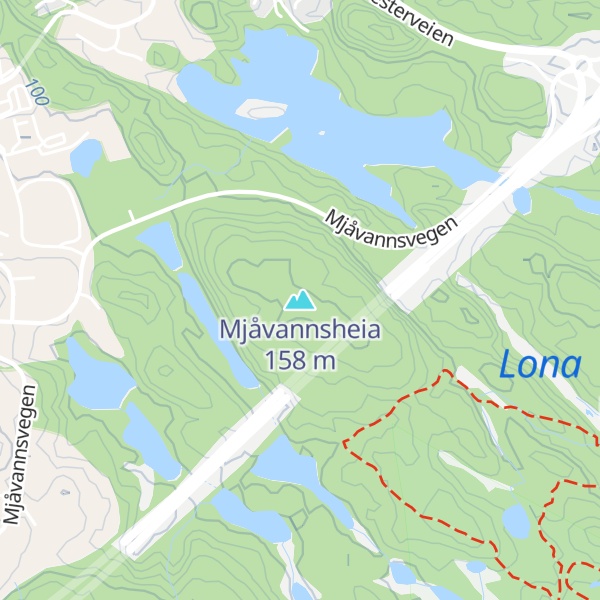 Map of Mjåvannsheia