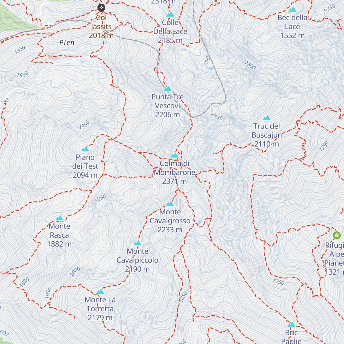 Bivacco Adriano Cosa map