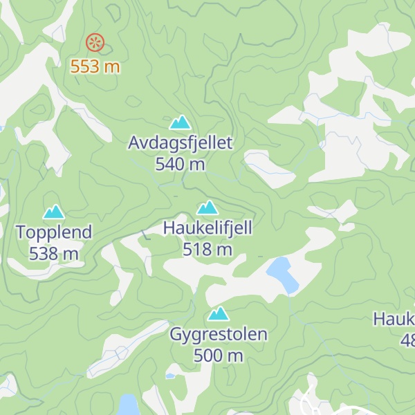 Map of Haukelifjell