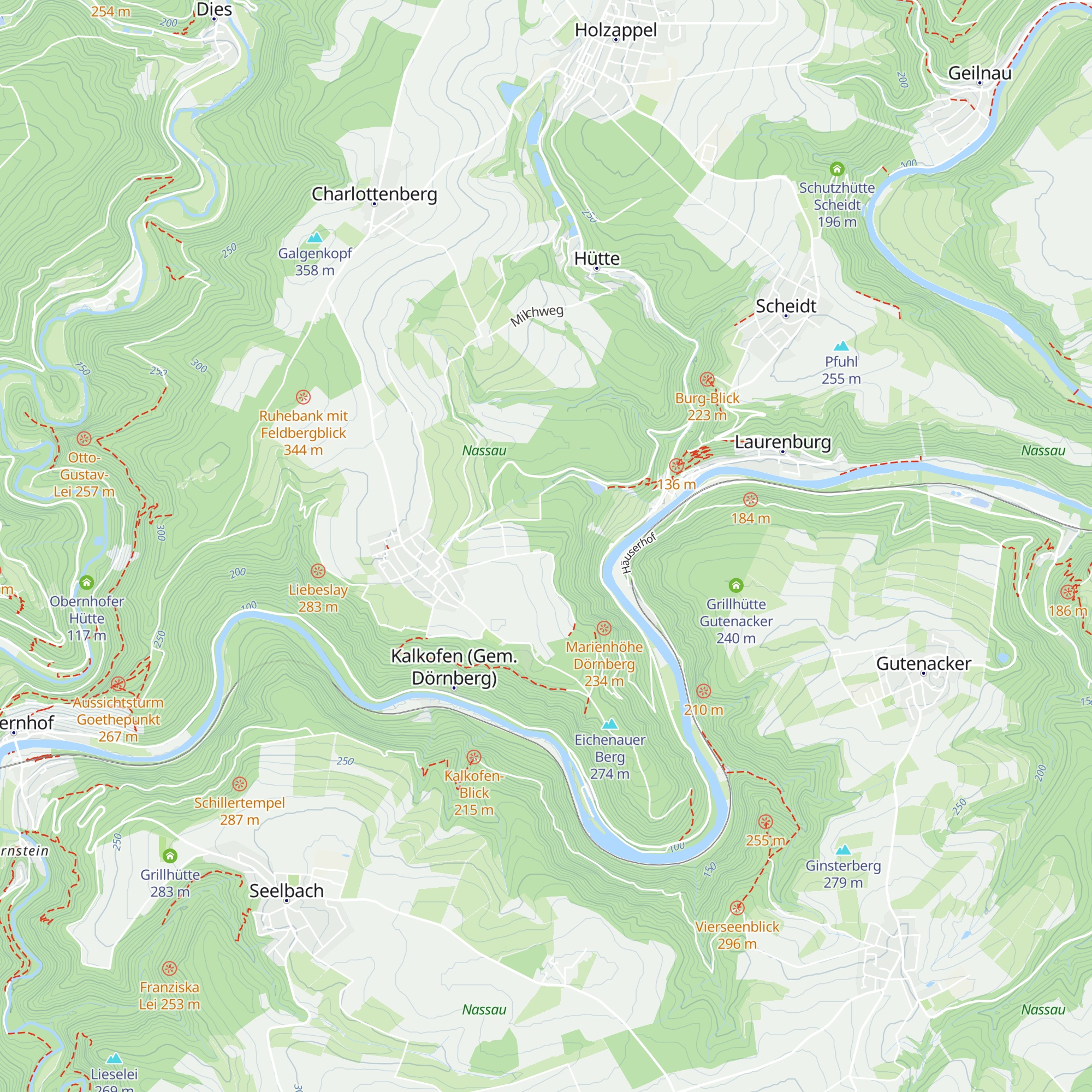Grill- und Schutzhütte Erkelstein Dörnberg map