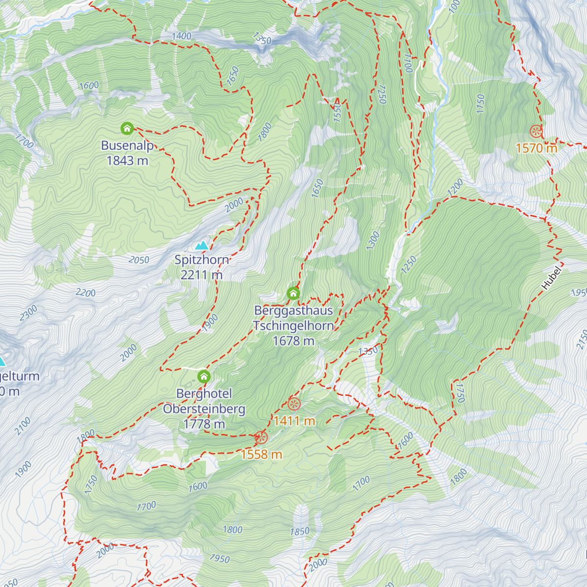 Berggasthaus Tschingelhorn map