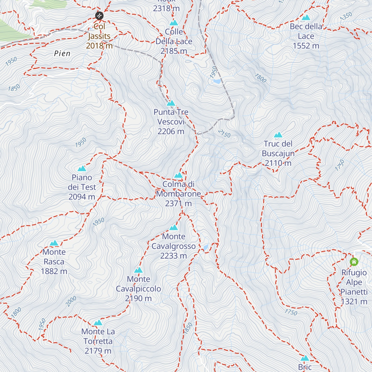 Rifugio Mombarone map